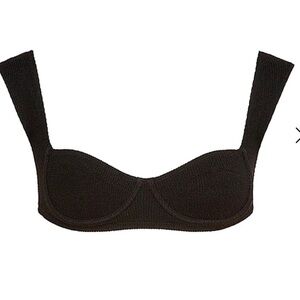NWT Tropic of C South Pacific Bikini Top Eco Black Rib (bottom sold separately)